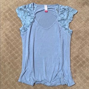 Sky Blue Lace Tee